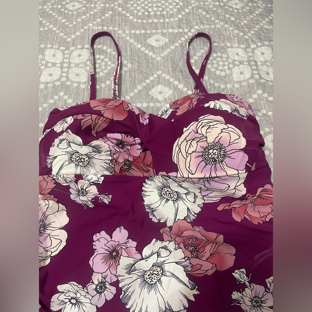 Floral Purple Bikini Top